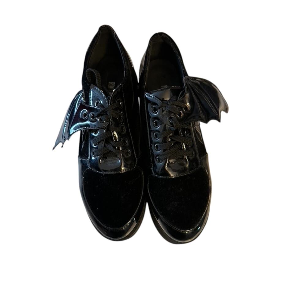 Iron Fist Creature of The Night Black Batwing Platform Shoes US 7 Goth Alt Punk - Picture 5 of 7